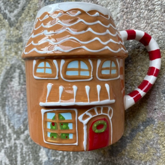 Wondershop Ceramic Gingerbread house Tan and Red Holiday Coffee Mug - Picture 5 of 5